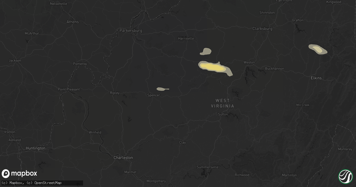 Hail map in Arnoldsburg, WV on May 27, 2026