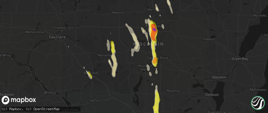 Hail map in Arpin, WI on May 27, 2026