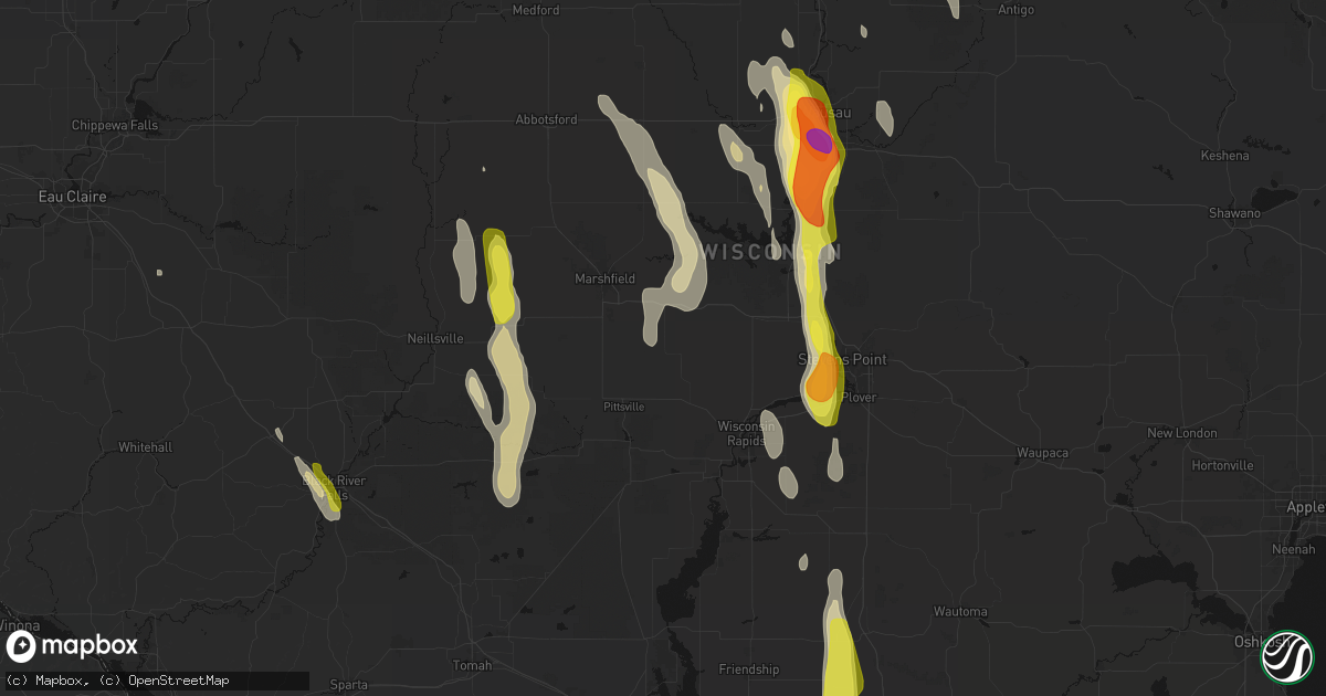 Hail map in Arpin, WI on May 27, 2026
