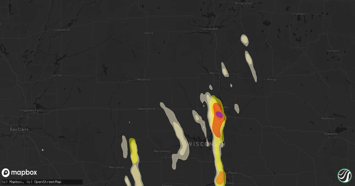 Hail map in Athens, WI on May 27, 2026