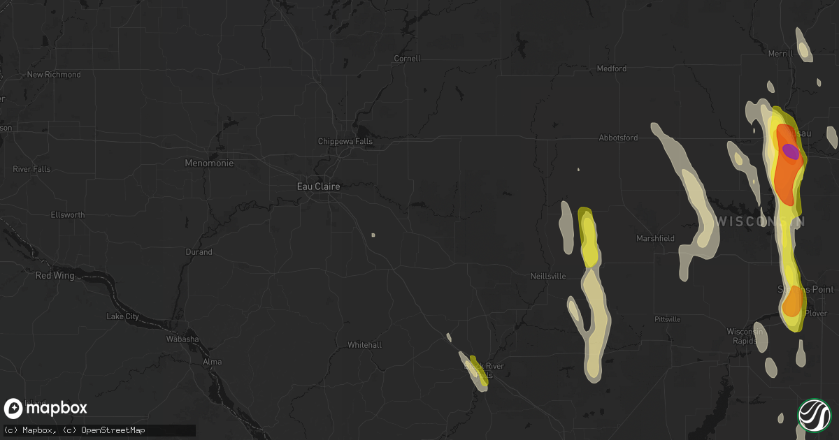 Hail map in Augusta, WI on May 27, 2026