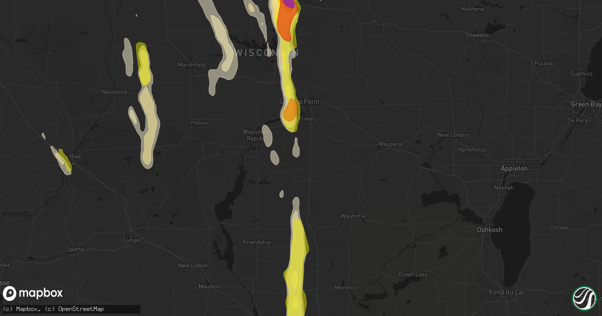 Hail map in Bancroft, WI on May 27, 2026