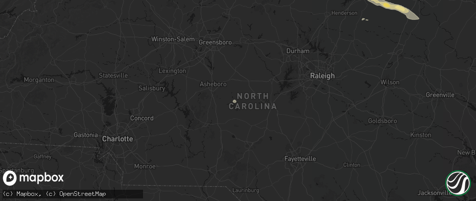 Hail map in Bennett, NC on May 27, 2026