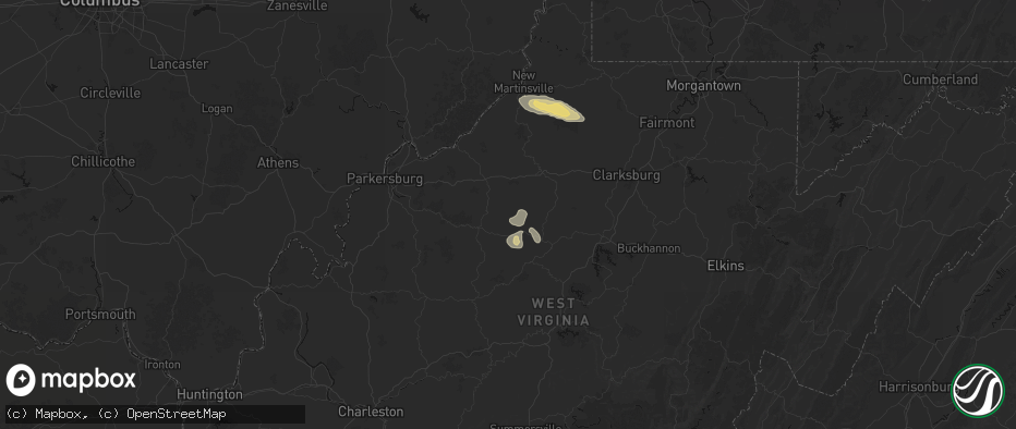 Hail map in Berea, WV on May 27, 2026