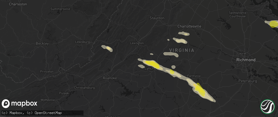 Hail map in Big Island, VA on May 27, 2026