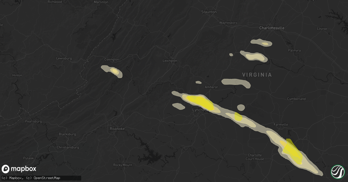 Hail map in Big Island, VA on May 27, 2026