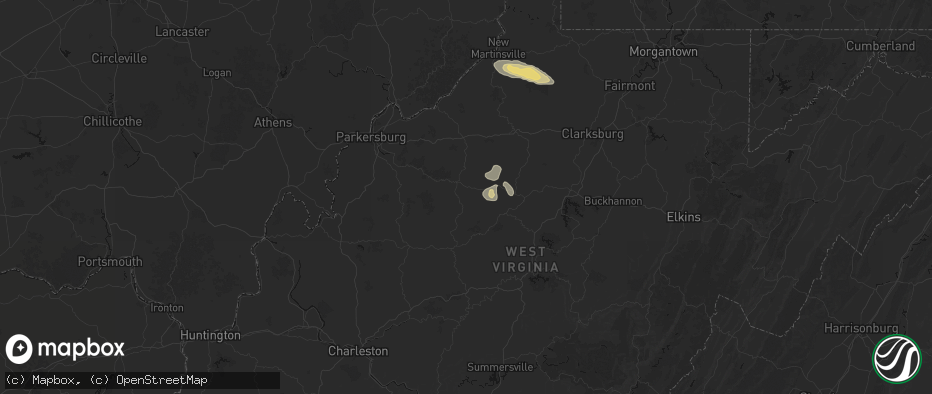 Hail map in Big Springs, WV on May 27, 2026