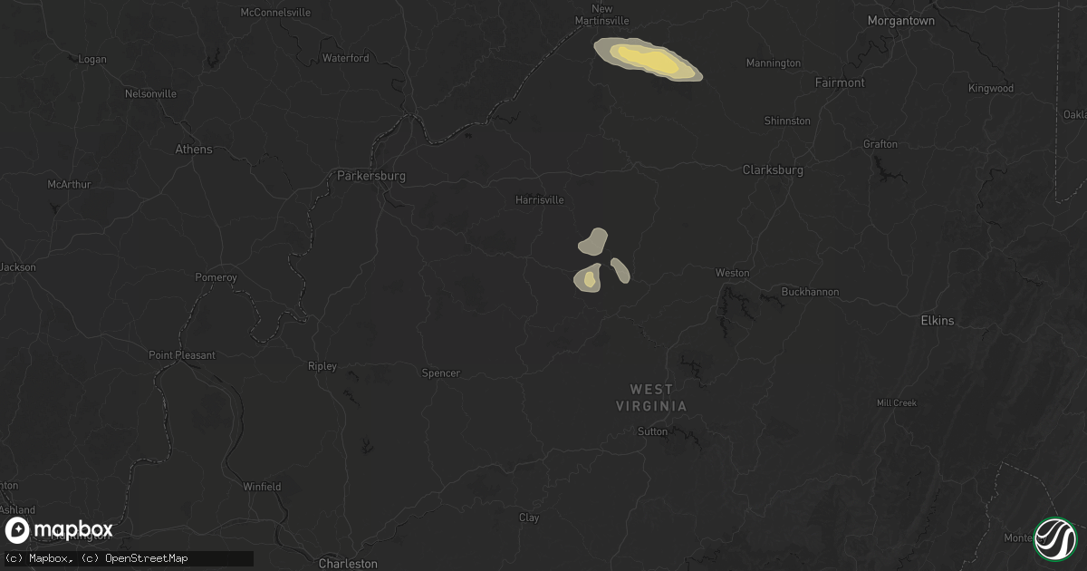 Hail map in Big Springs, WV on May 27, 2026