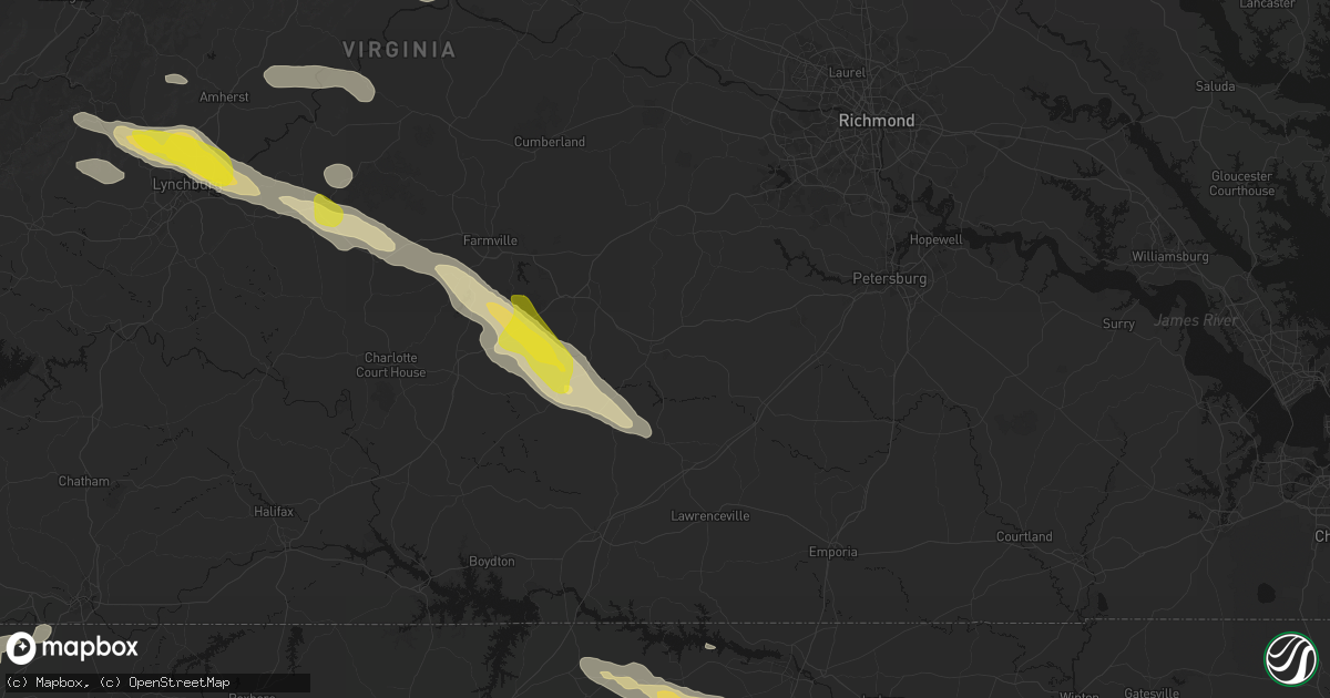 Hail map in Blackstone, VA on May 27, 2026