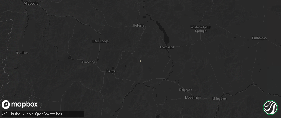 Hail map in Boulder, MT on May 27, 2026
