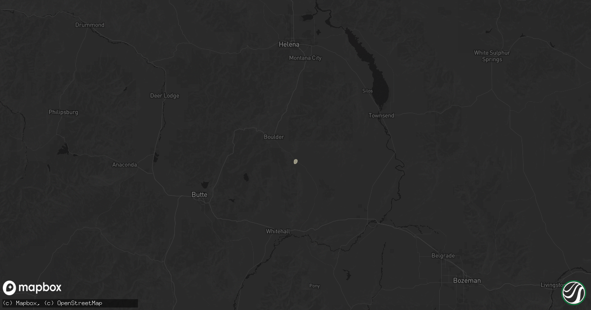 Hail map in Boulder, MT on May 27, 2026