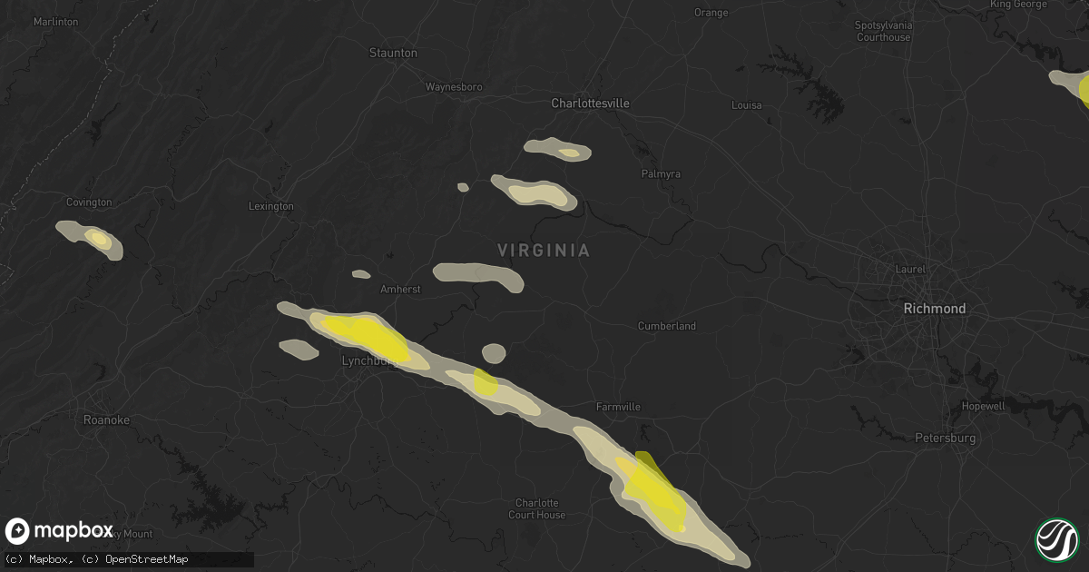 Hail map in Buckingham, VA on May 27, 2026