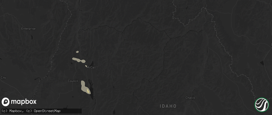 Hail map in Cascade, ID on May 27, 2026