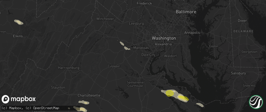 Hail map in Catlett, VA on May 27, 2026