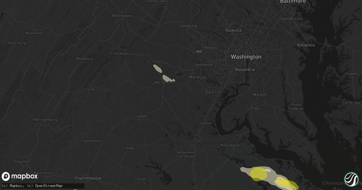 Hail map in Catlett, VA on May 27, 2026