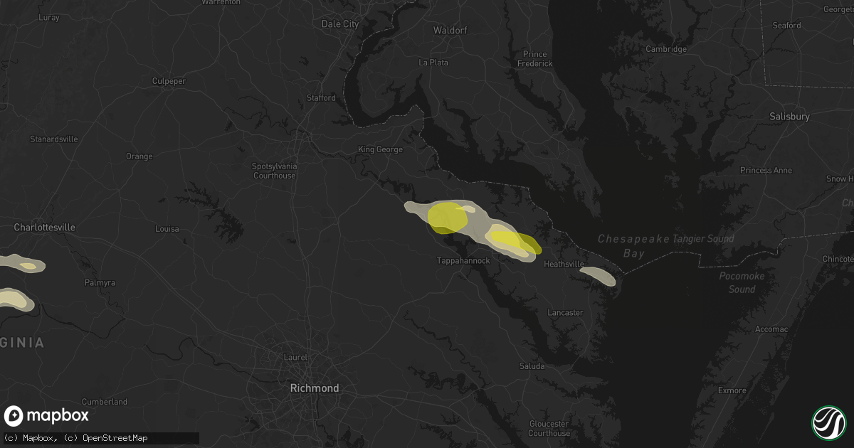 Hail map in Champlain, VA on May 27, 2026
