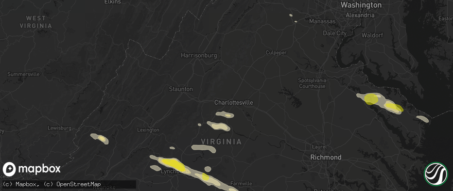 Hail map in Charlottesville, VA on May 27, 2026