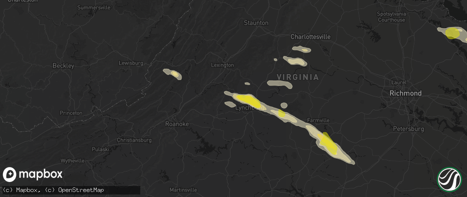 Hail map in Coleman Falls, VA on May 27, 2026