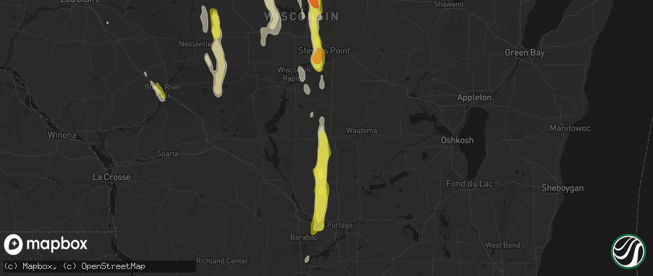 Hail map in Coloma, WI on May 27, 2026
