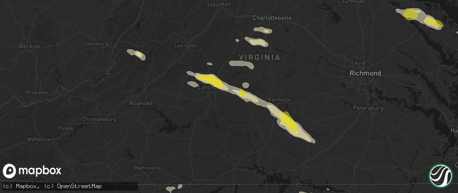 Hail map in Concord, VA on May 27, 2026