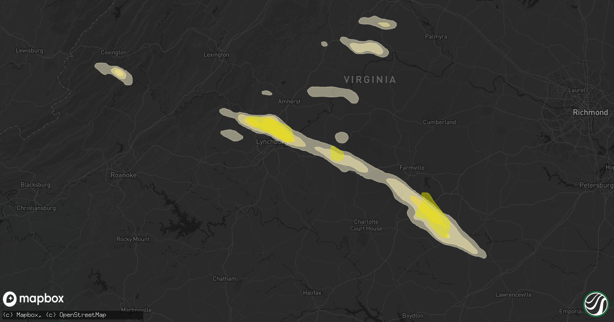 Hail map in Concord, VA on May 27, 2026