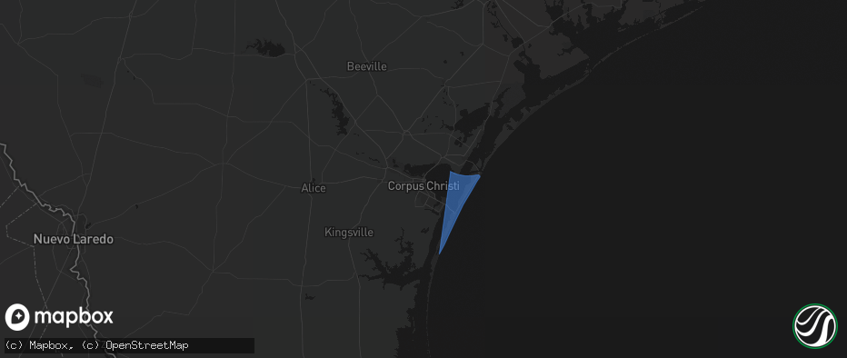 Hail map in Corpus Christi, TX on May 27, 2026