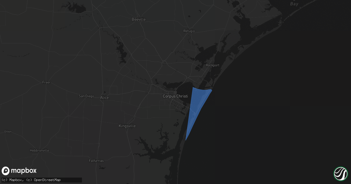Hail map in Corpus Christi, TX on May 27, 2026