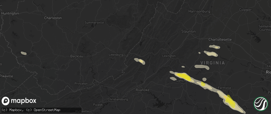 Hail map in Covington, VA on May 27, 2026
