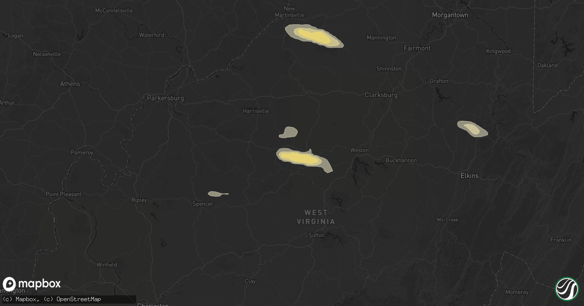 Hail map in Coxs Mills, WV on May 27, 2026