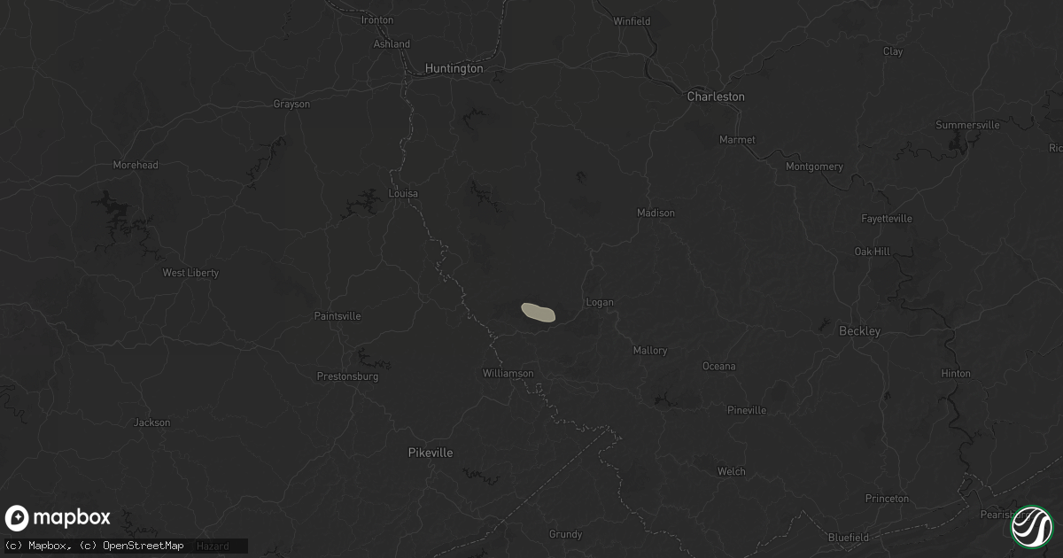 Hail map in Dingess, WV on May 27, 2026