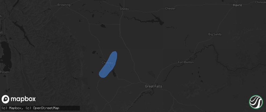 Hail map in Dutton, MT on May 27, 2026
