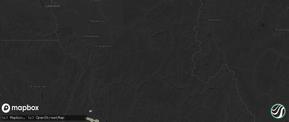 Hail map in Elk City, ID on May 27, 2026