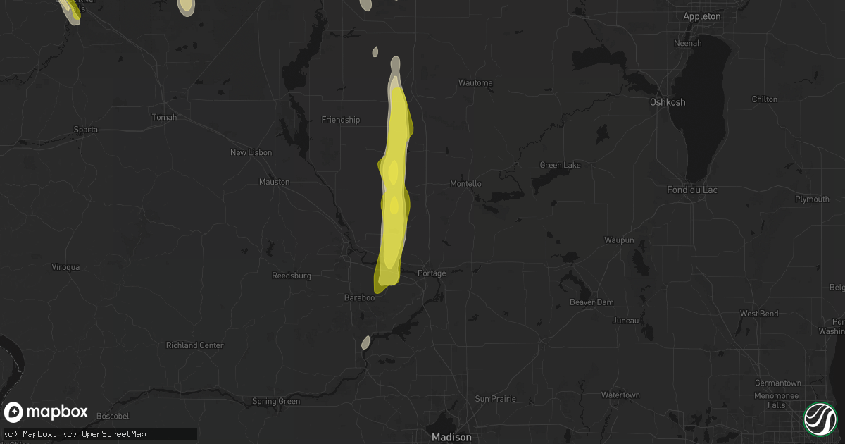 Hail map in Endeavor, WI on May 27, 2026