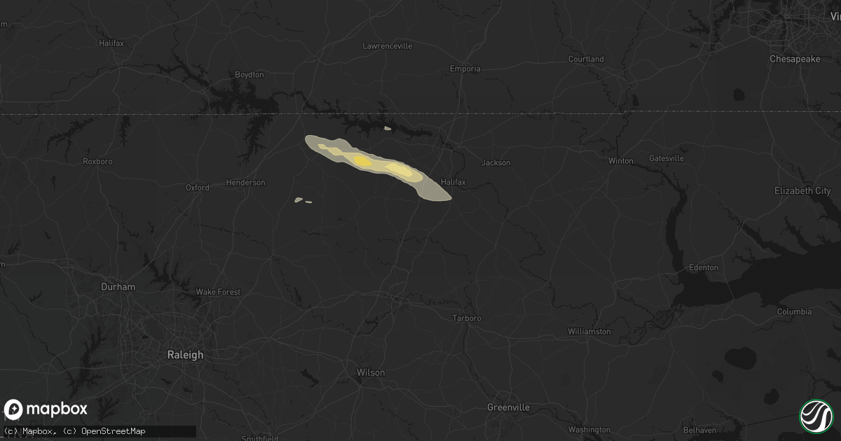 Hail map in Enfield, NC on May 27, 2026