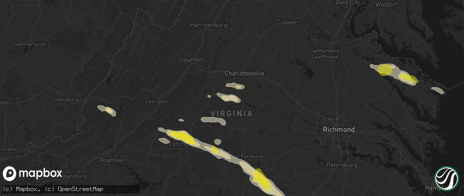 Hail map in Esmont, VA on May 27, 2026