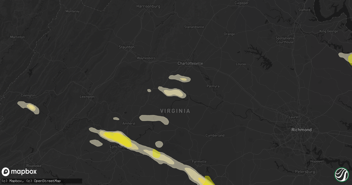 Hail map in Esmont, VA on May 27, 2026