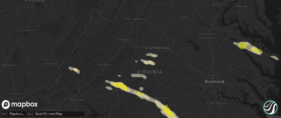 Hail map in Faber, VA on May 27, 2026