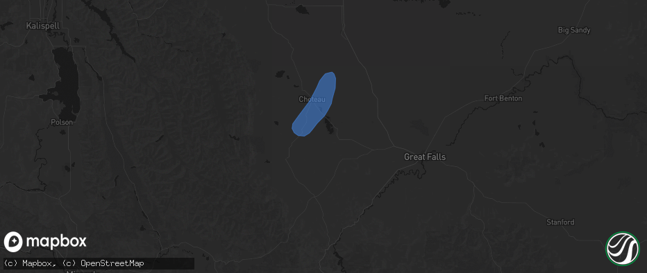 Hail map in Fairfield, MT on May 27, 2026