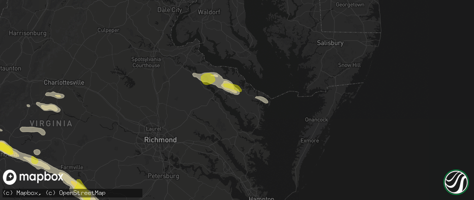Hail map in Farnham, VA on May 27, 2026