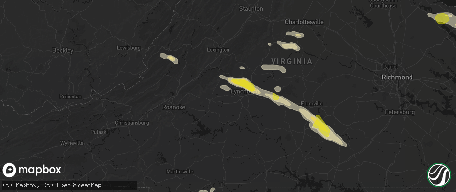 Hail map in Forest, VA on May 27, 2026