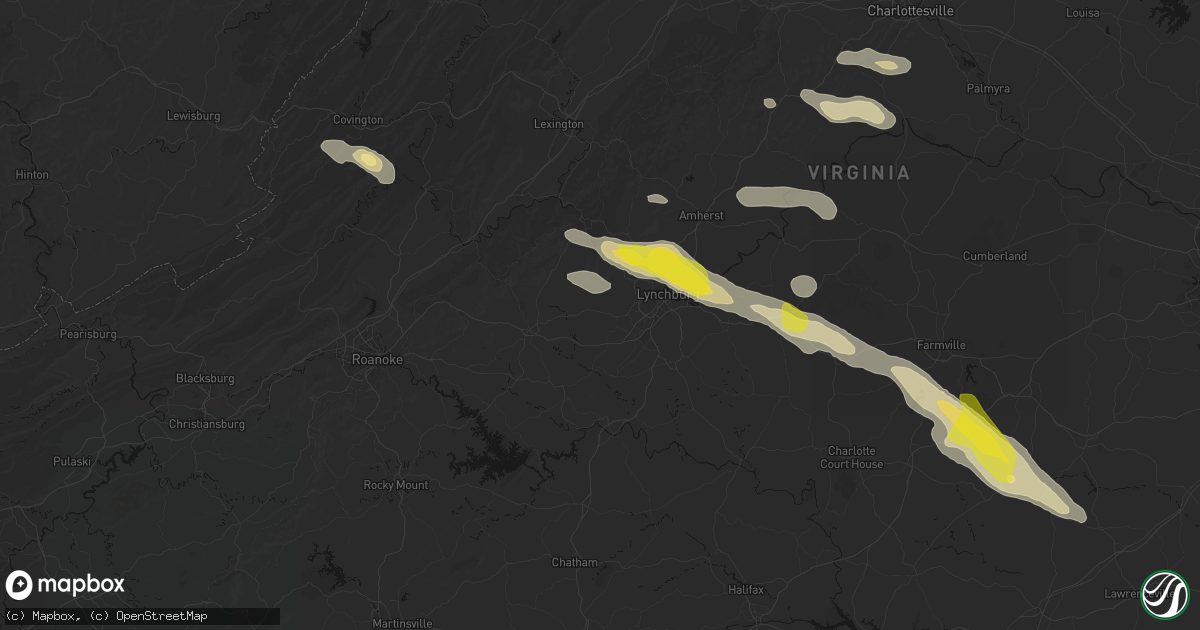 Hail map in Forest, VA on May 27, 2026