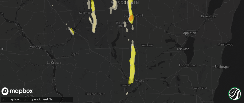 Hail map in Friendship, WI on May 27, 2026
