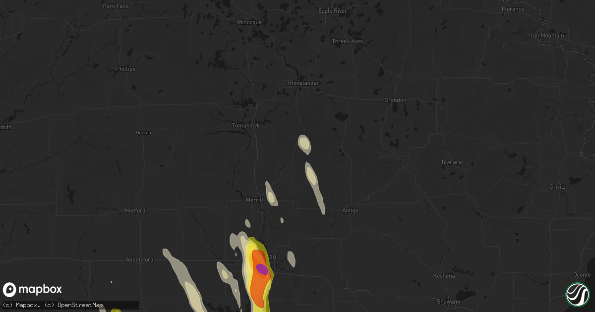 Hail map in Gleason, WI on May 27, 2026
