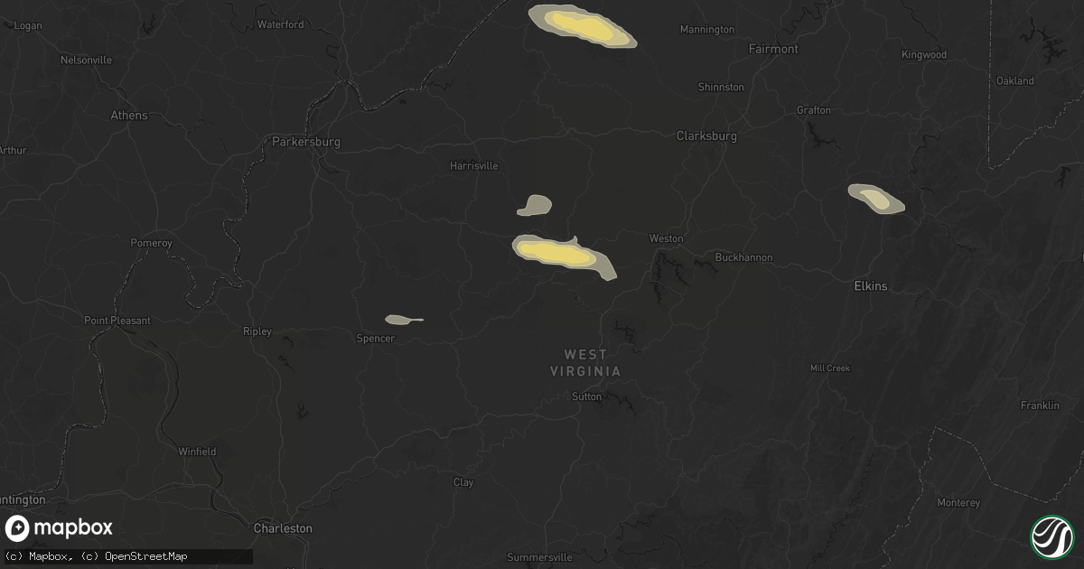 Hail map in Glenville, WV on May 27, 2026