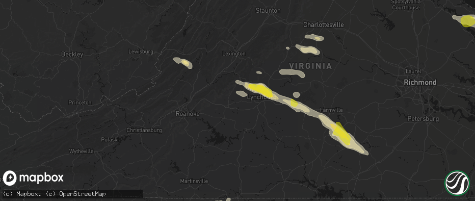 Hail map in Goode, VA on May 27, 2026