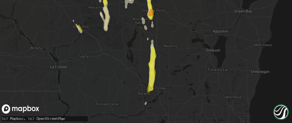 Hail map in Grand Marsh, WI on May 27, 2026