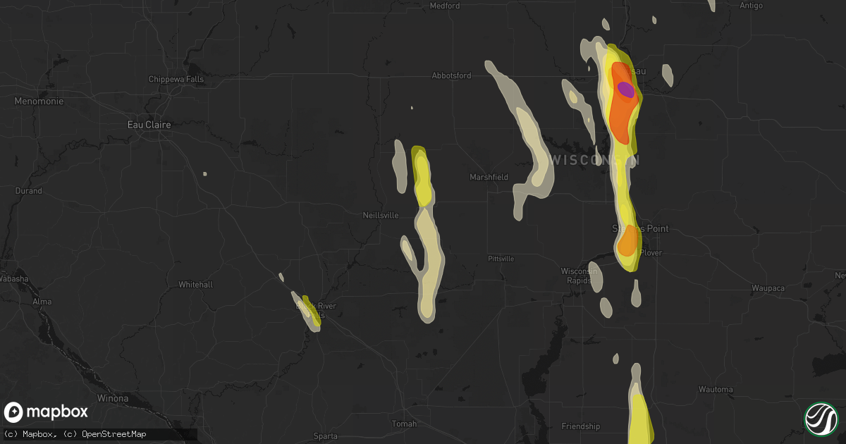 Hail map in Granton, WI on May 27, 2026