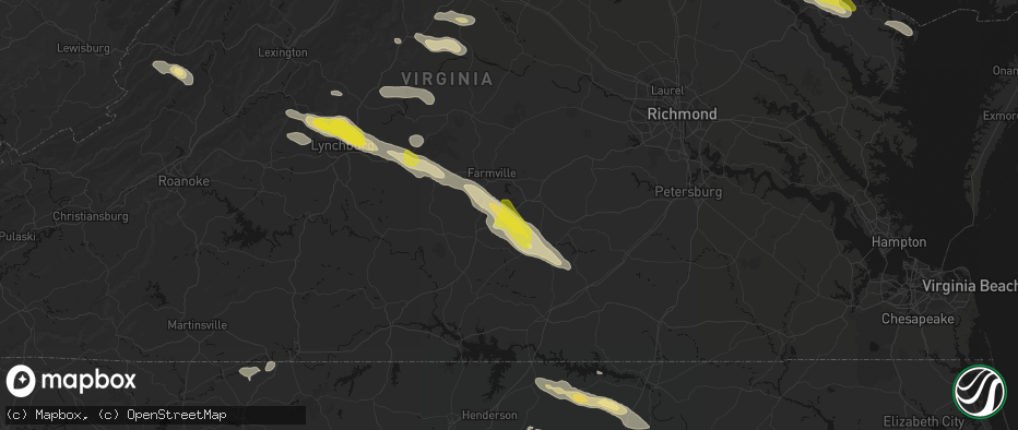 Hail map in Green Bay, VA on May 27, 2026