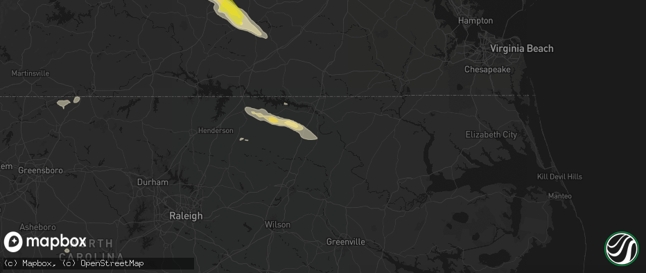 Hail map in Halifax, NC on May 27, 2026