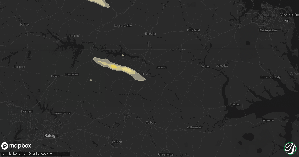 Hail map in Halifax, NC on May 27, 2026